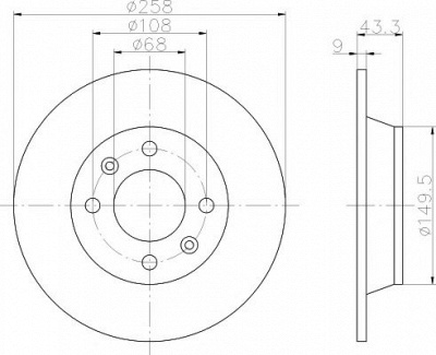 HELLA PAGID 8dd355102091 -  Тормозной диск